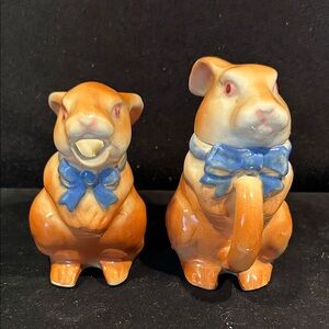 Japna Orange and Blue Ceramic Guinea Pig Pair